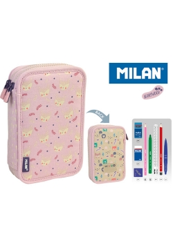 Piórnik MILAN 2-poziomowy z wyposażeniem BERRYWOOD róż