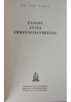 Zasady życia chrześcijańskiego