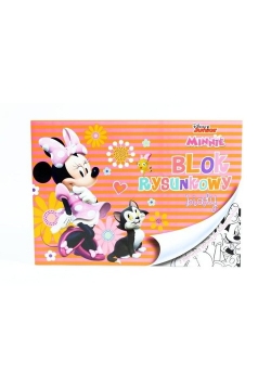 Blok rysunkowy biały A4 Minnie 20 kartek z pierwszą stroną do kolorowania