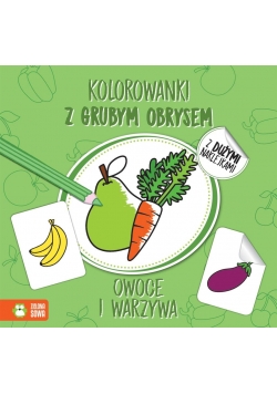 Kolorowanki z grubym obrysem. Owoce i warzywa