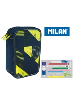 Piórnik Milan 3-poziomowy z wyposażeniem KNIT żółty