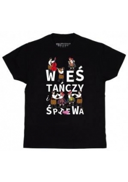 Koszulka FOLK męska czarna XL-Wieś tańczy i śpiewa