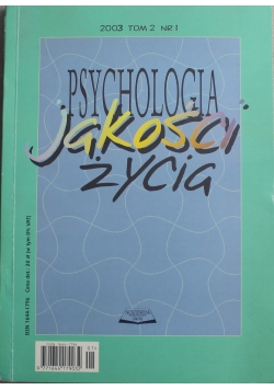 Psychologia jakości życia Tom 2 nr 1