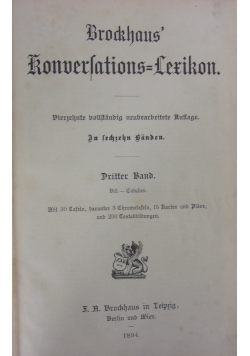 Brockhaus' konversations Lexikon. Dritter Band, 1894 r.