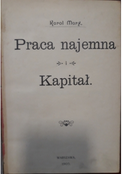 Praca najemna i Kapitał, 1905 r.