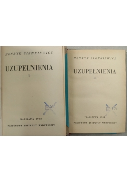 Uzupełnienia, Tom I i II