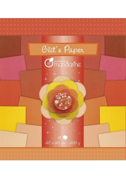 Papier Glitter czerwienie pomarańcze
