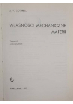 Własności Mechaniczne Materii