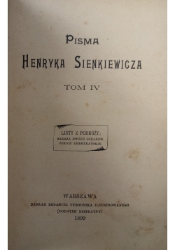 Pisma Henryka Sienkiewicza, Tom IV, 1899 r.