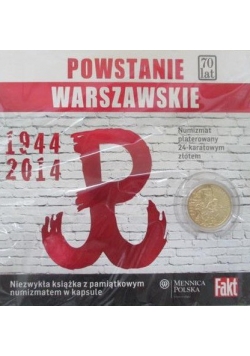 Powstanie Warszawskie, 70 lat. Książka z numizmatem, Nowa