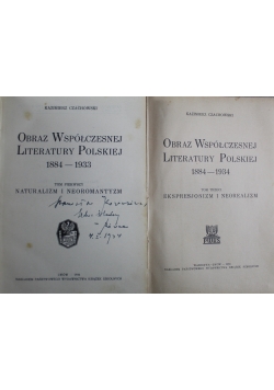 Obraz Współczesnej Literatury Polskiej 1884 1933 2 tomy 1934r