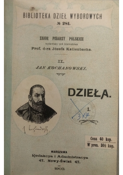 Jan Kochanowski, Dzieła, 1903 r.