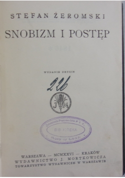 Snobizm i postęp, 1846 r.