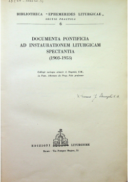 Documenta pontificia ad instaurationem liturgicam spectantia