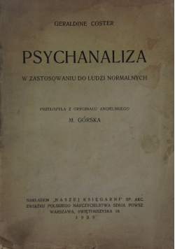 Psychoanaliza, 1929r.