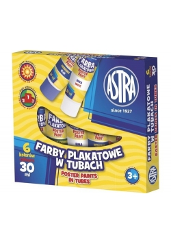 Farby plakatowe 6 kolorów 30 ml tuba
