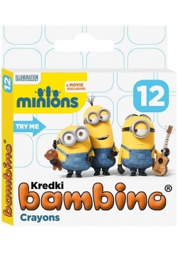 Kredki świecowe 12 kolorów Minionki BAMBINO