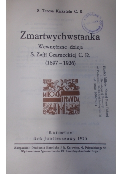 Zmartwychwstanka, 1933 r.