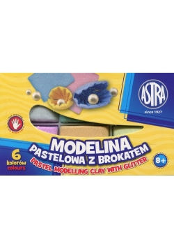 Modelina pastelowa z brokatem 6 kolorów