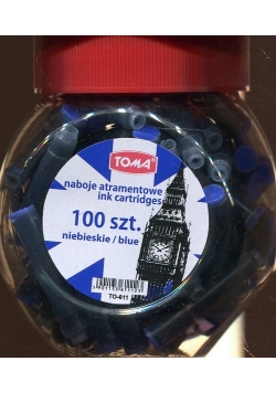Naboje atramentowe niebieskie słoik 100 sztuk