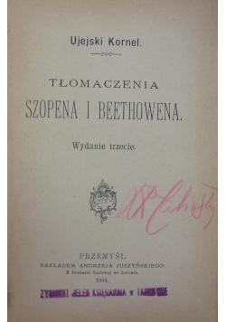 Tłómaczenia Szopena i Beethowena, 1904r.