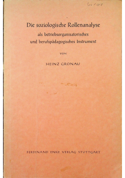 Die soziologishe Rollenanalyse