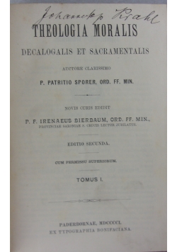 Theologia moralis 1901 r