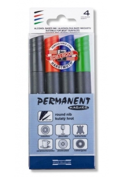 Marker permanentny 4 kolory ścięta końcówka