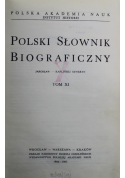 Polski słownik biograficzny tom XI