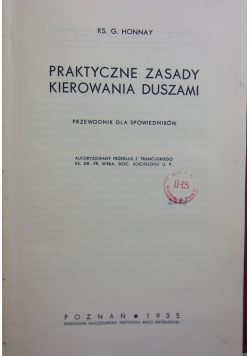 Praktyczne zasady kierowania duszami ,1935r.