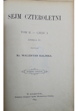 Sejm czteroletni Tom II Część I Księga IV 1895 r.
