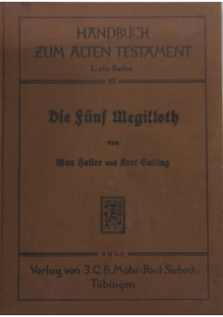 Die Funf Megilloth, 1940 r.