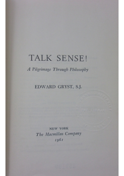 Talk sense!