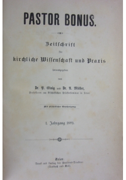 Pastor Bonus ,1889r.