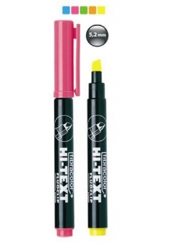 Zakreślacz FluoClip żółty (12 szt) HI-TEXT