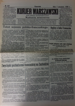Kurjer Warszawski. Nr 247, reprint z 1939 r.