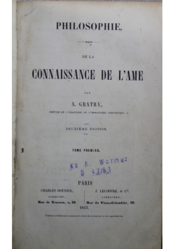 Connaissance de l'ame 1857 r.