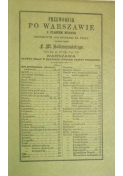 Przewodnik po Warszawie, reprint z 1857 r.