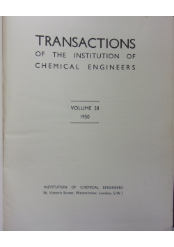 Transactions Institution of Chemical Engineers vol. 28 1950r.