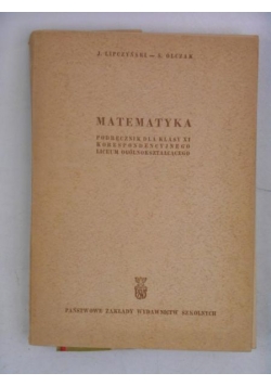 Matematyka. Podręcznik dla klasy XI