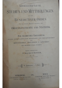 Studen und mittheilungen, 1881 r.