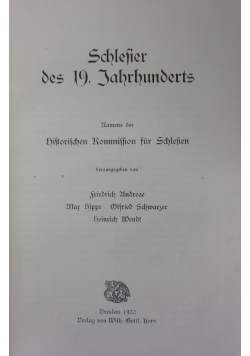 Schlesier des 19.Jahrhunderts,1922r.