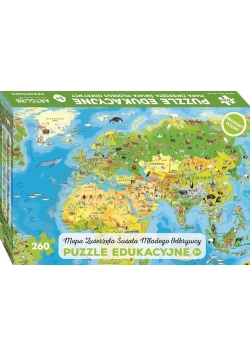 Mapa Zwierzęta Świata Młodego Odkrywcy Puzzle edukacyjne