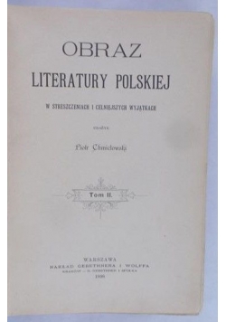 Obraz Literatury Polskiej Tom II, 1889 r.