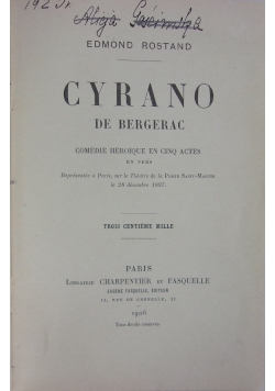 Cyrano De Bergerac, 1906 r.