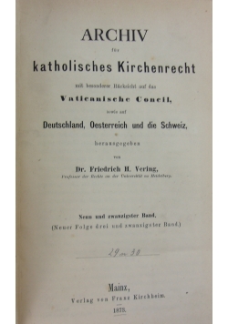 Archiv fur katholisches Kirchenrecht, 1883