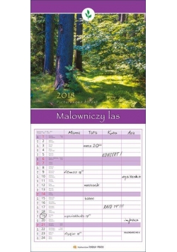 Kalendarz wieloplanszowe 2018 - Malowniczy las