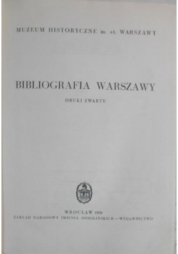 Bibliografia Warszawy. Druki zwarte