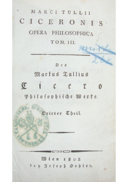 Ciceronis Opera Philosophica ,1802 r.