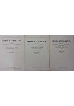 Studia Mathematica ,Tom LXXX, Cz. 1 do 3